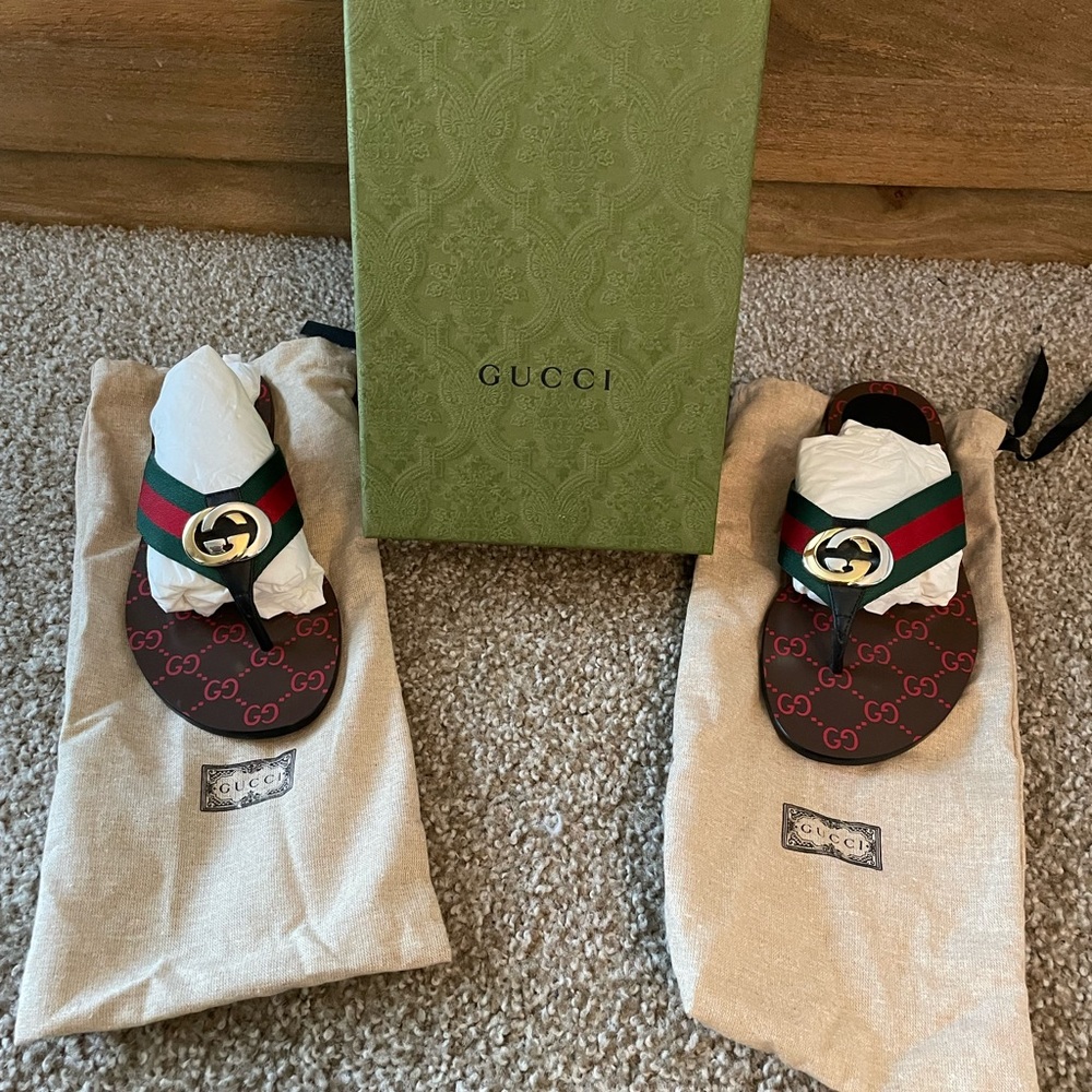 GUCCI GG THONG WEB SANDAL 🔥